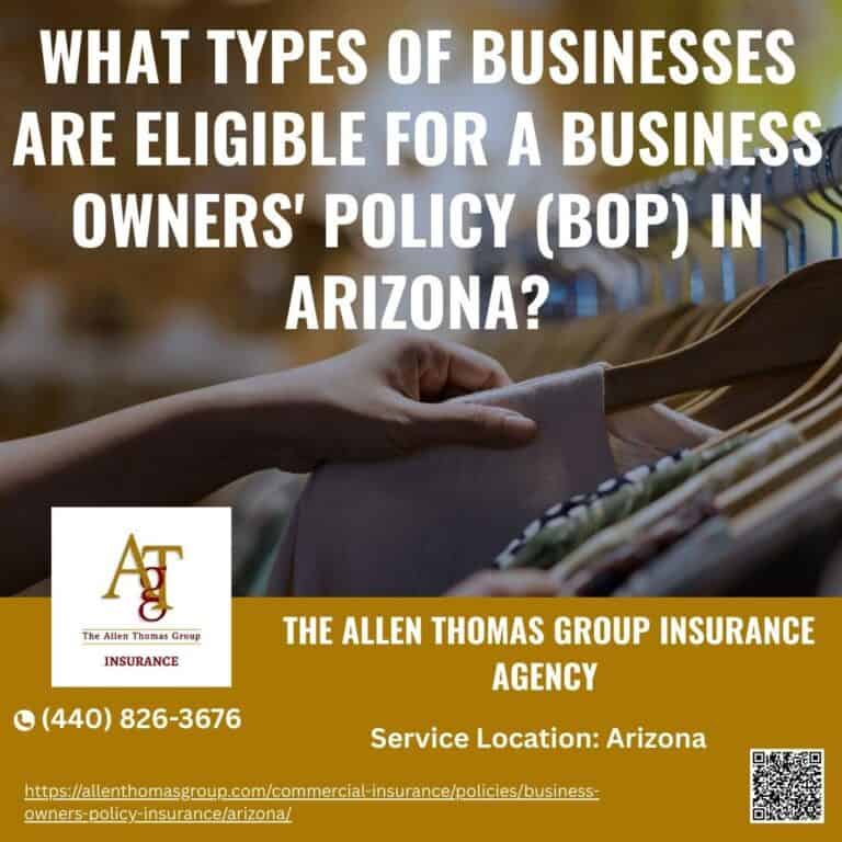 What types of businesses are eligible for a Business Owners' Policy (BOP) in Arizona
