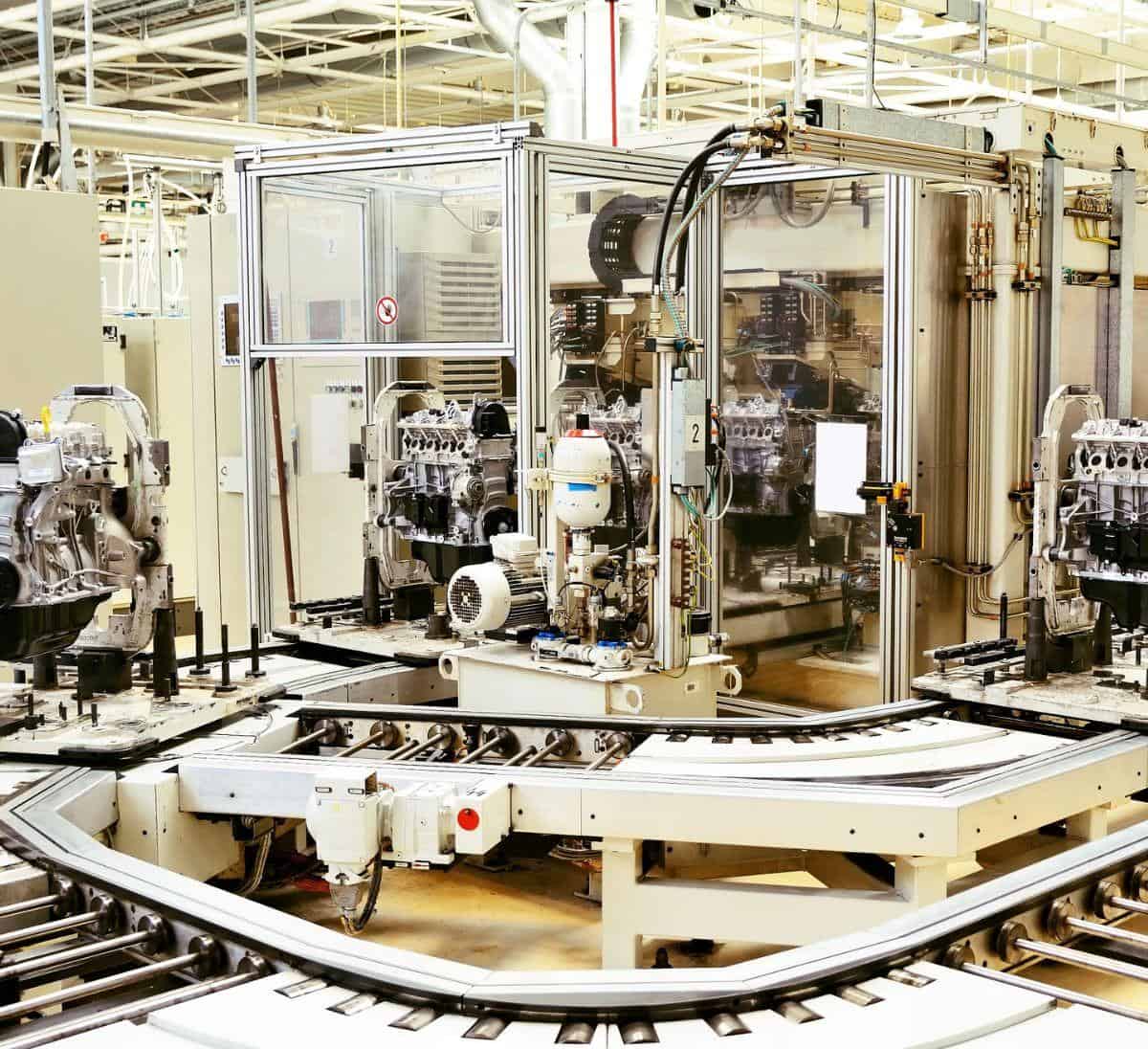 production line at an auto part manufacturing facility